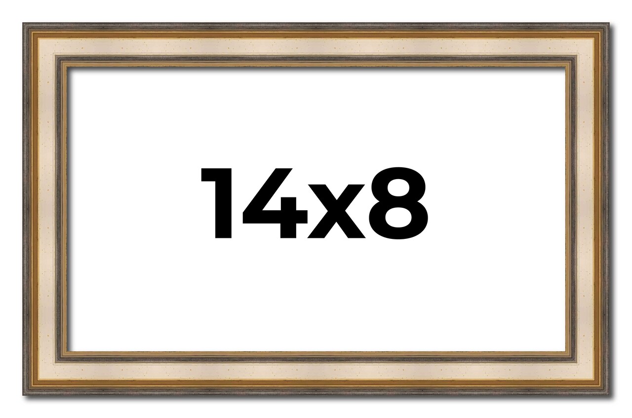 14x8 Refined Silver Picture Frame - UV Acrylic, Foam Board Backing, Hanging Hardware